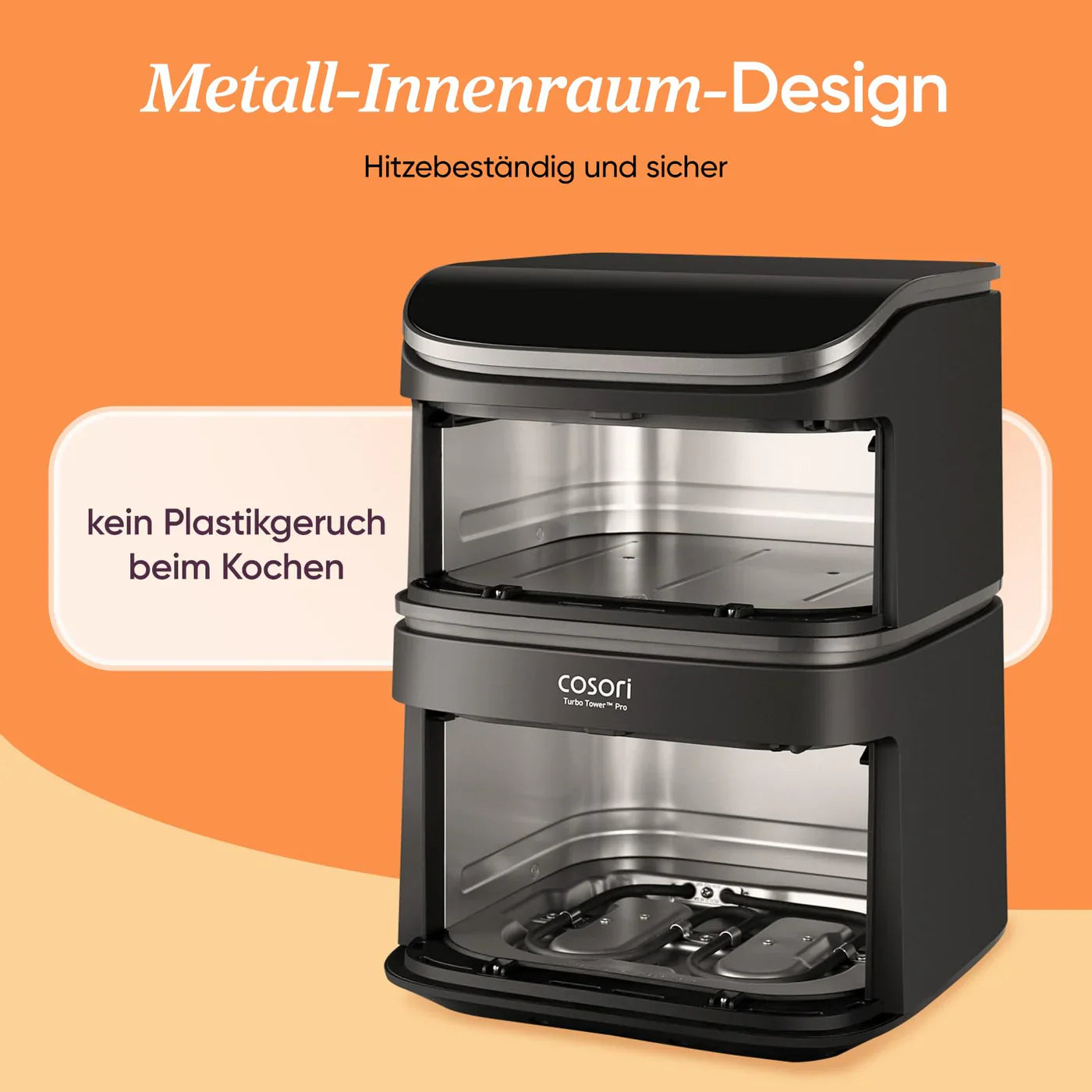 COSORI Turbo Tower Pro Smart Airfryer Heißluftfritteuse 10,8 L Silbergrau