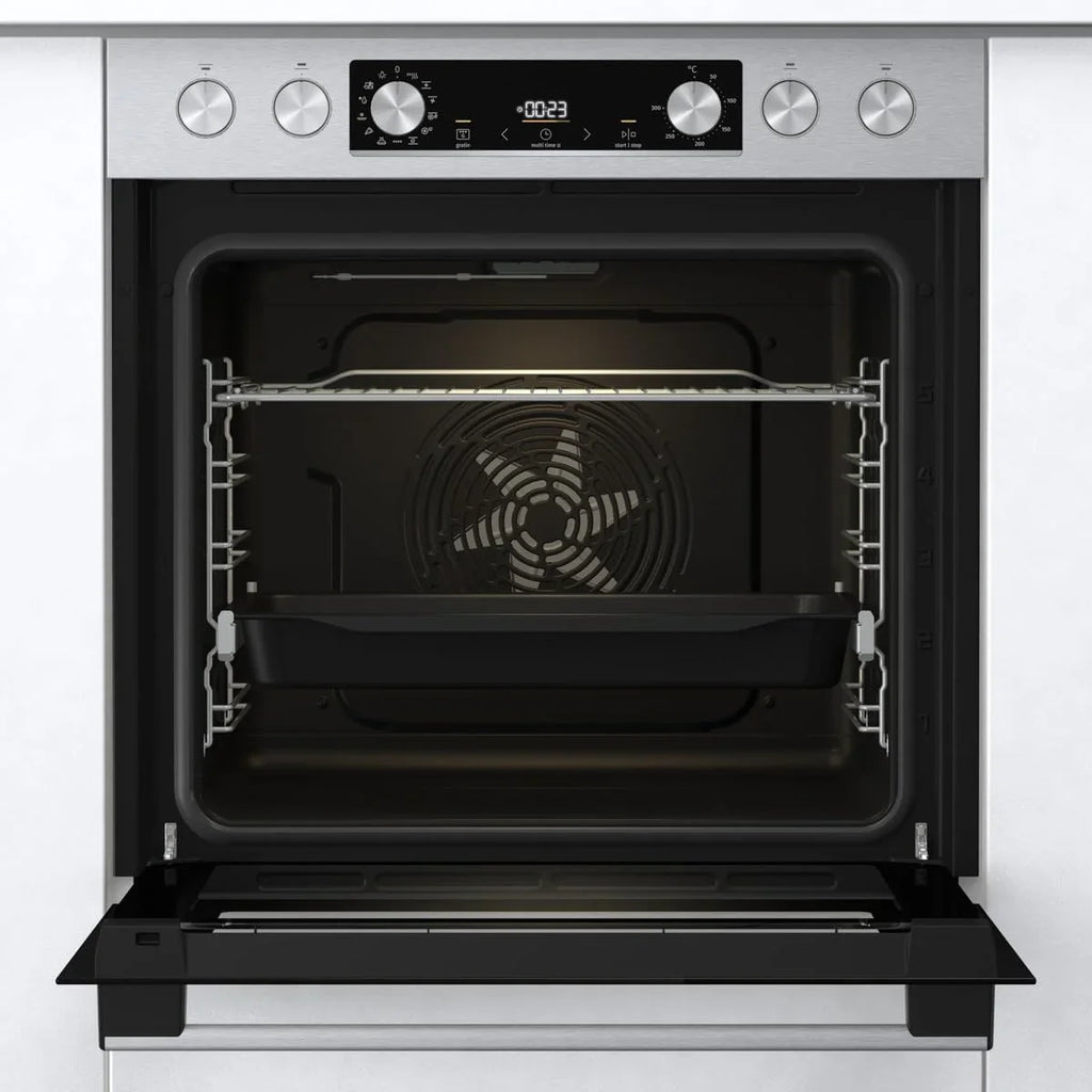 Gorenje Einbauherd Set Edelstahl Glaskeramik Kochfeld 77 L ExtraSteam