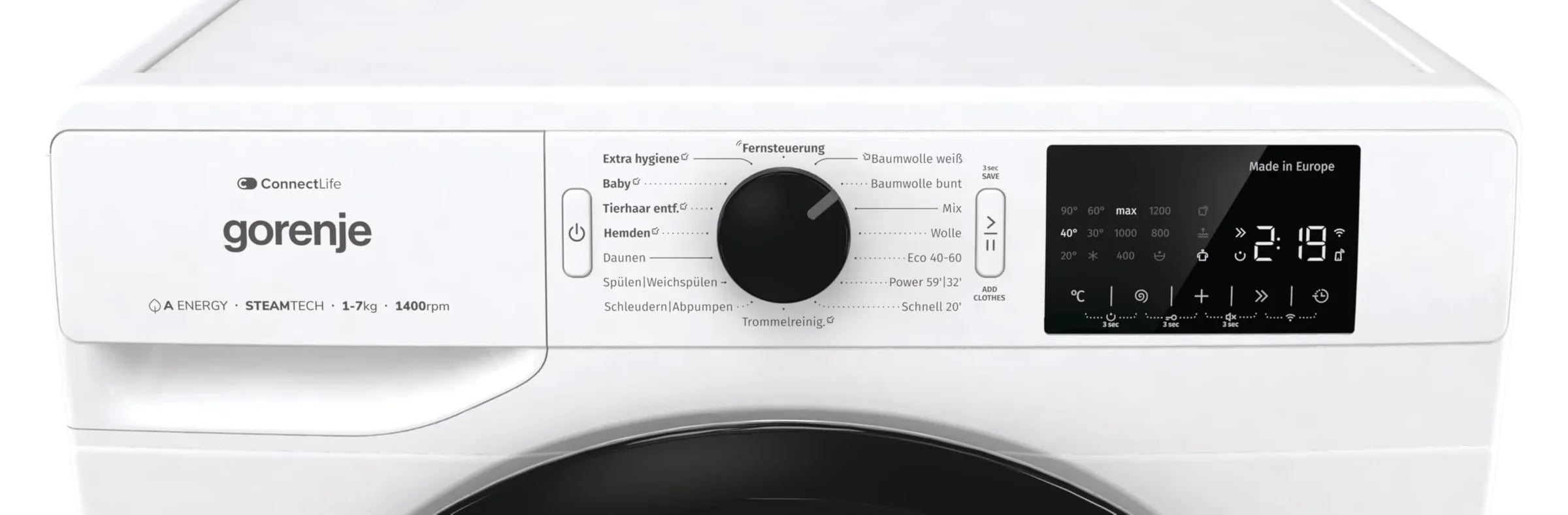 Gorenje WPNEI74A1TS Waschmaschine 7 kg 1400 U/min Dampffunktion AquaStop