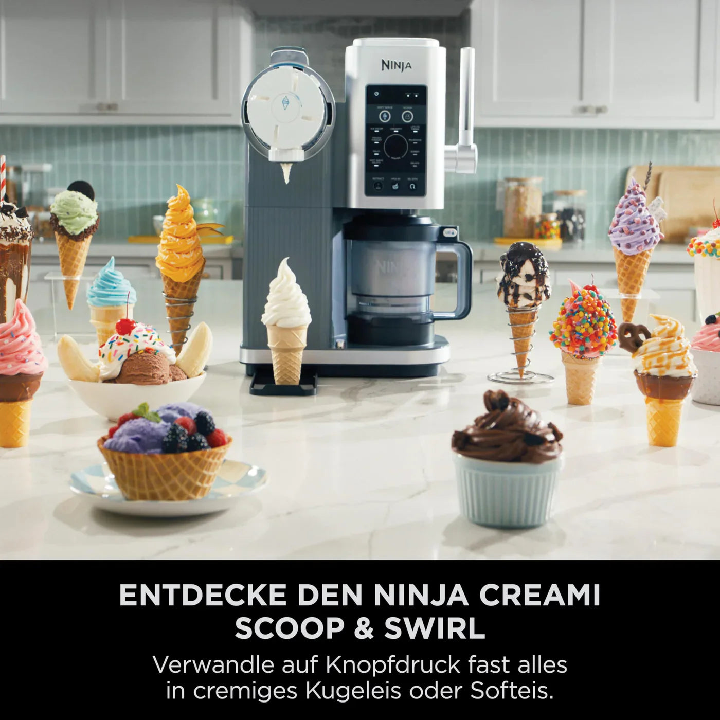 Ninja CREAMi Scoop & Swirl Eismaschine mit 2 Behältern