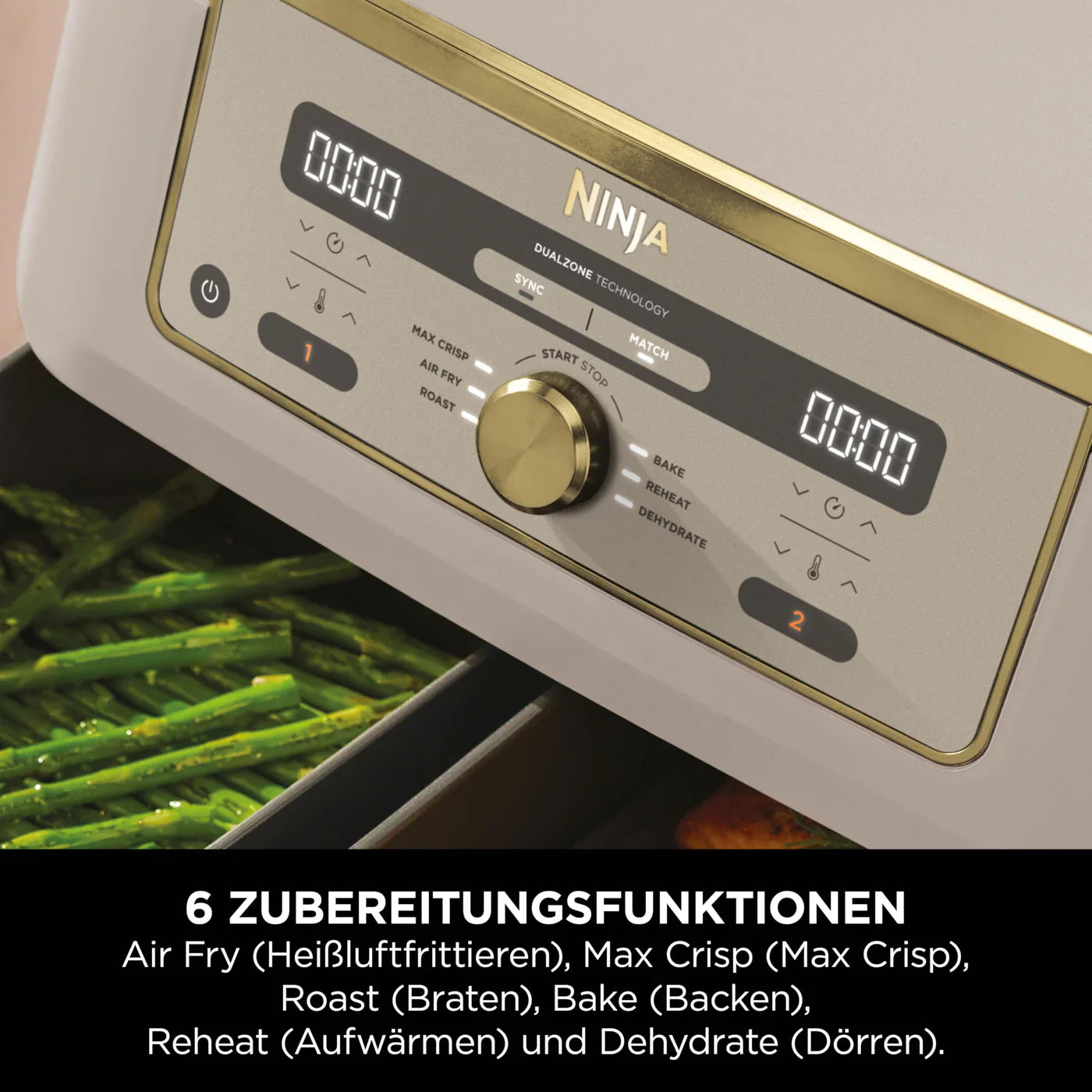 Ninja Dual Zone Digital Air Fryer Heißluftfritteuse 9,5 L mit 2 Garzonen