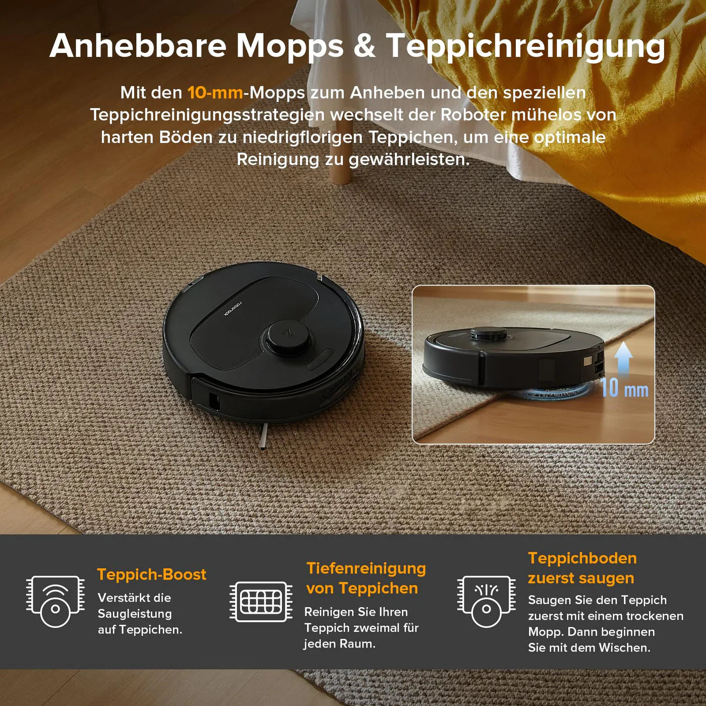 Roborock Qrevo Serie Saugroboter mit Wischfunktion 8000 Pa