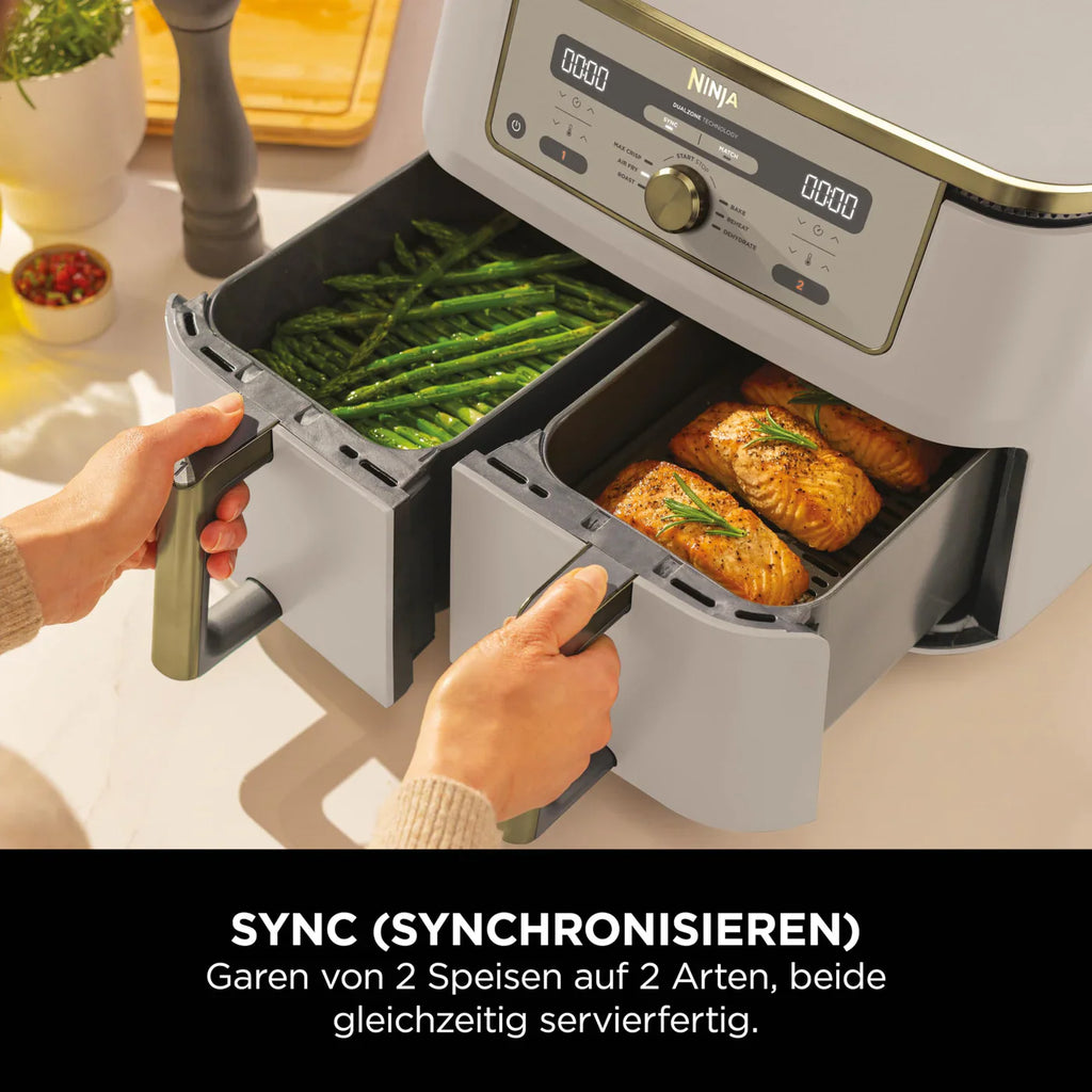 Ninja Dual Zone Digital Air Fryer Heißluftfritteuse 9,5 L mit 2 Garzonen