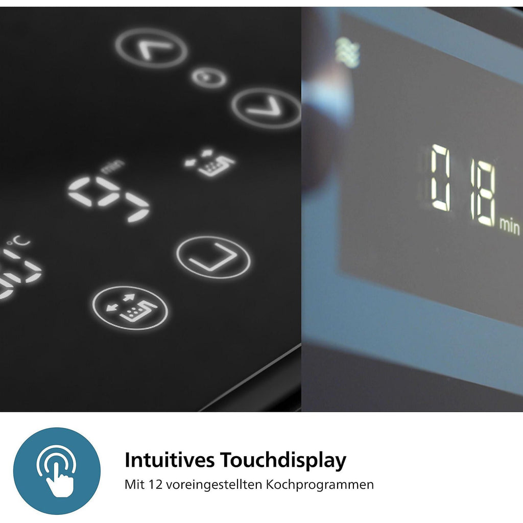 PHILIPS NA555/00 Steam Airfryer 5000 Series Dual Basket 9L Kapazität (3L+6L) Dampfgarer & Heißluftfritteuse