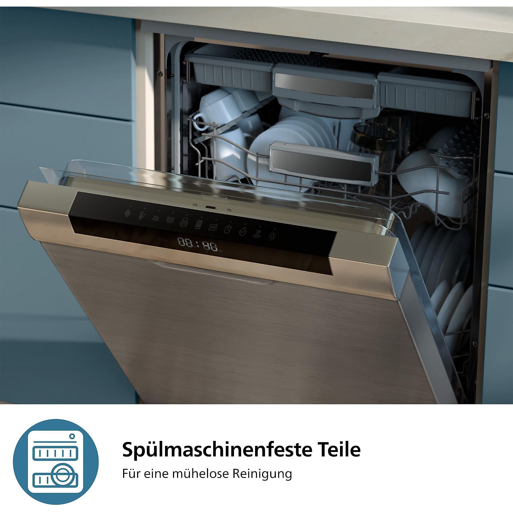 PHILIPS NA555/00 Steam Airfryer 5000 Series Dual Basket 9L Kapazität (3L+6L) Dampfgarer & Heißluftfritteuse