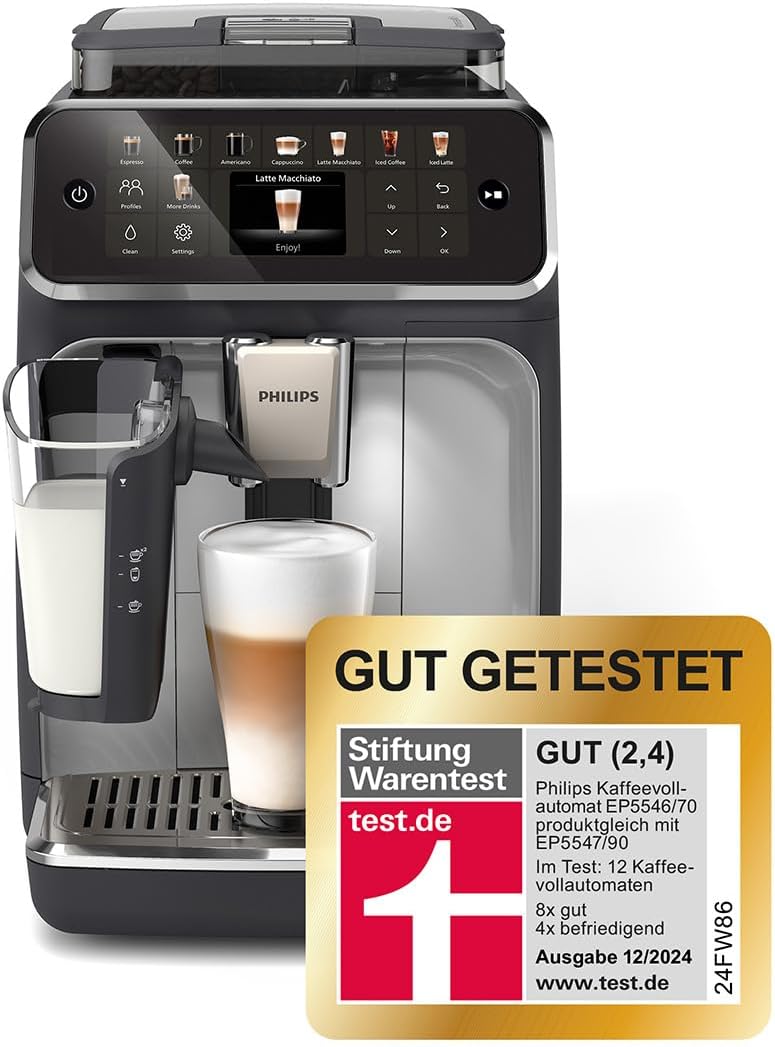 Philips Serie 5400 EP5447/90 Kaffeevollautomat LatteGo Chrom